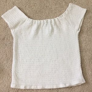 WHITE OFF THE SHOULDER BRANDY MELVILLE TOP
